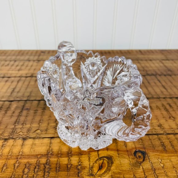 Vintage Cream and Sugar Bowls Pressed  Nucut/ Imperial Glass Set of 2 - Picture 7 of 11